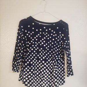 Polka dot navy blue blouse